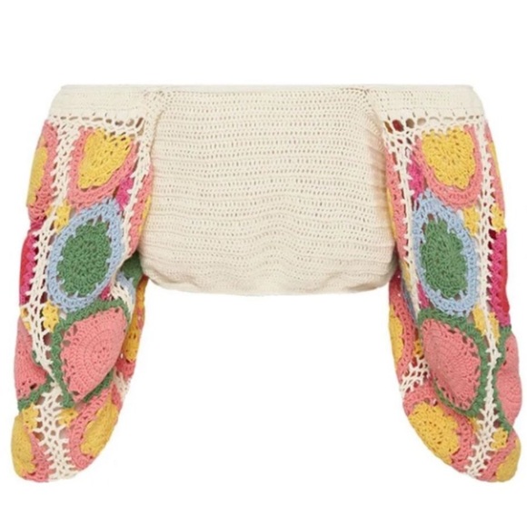 ๐HP Spell & The Gypsy x Free People Let The Sunshine In L Ivory Crochet Sweater - Picture 10 of 16